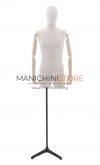Male fabric bust with wooden arms and half legs