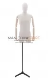 Busto uomo in tessuto con braccia in legno e mezze gambe - FINE SERIE