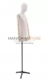 Busto uomo in tessuto con braccia in legno e mezze gambe - FINE SERIE