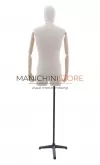 Busto uomo in tessuto con braccia in legno e mezze gambe - FINE SERIE
