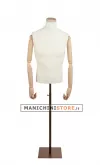Busto uomo braccia legno rivestito in lycra con base