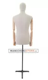 Busto uomo in lino con braccia legno
