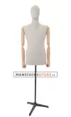 Busto uomo in lino con braccia legno
