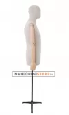 Busto uomo in lino con braccia legno