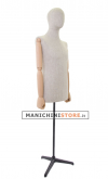 Busto uomo in lino con braccia legno