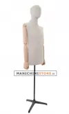 Busto uomo in lino con braccia legno