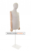 Linen male bust with wooden arms
