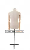 Busto uomo in lino con braccia legno