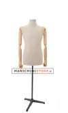 Busto uomo in lino con braccia legno