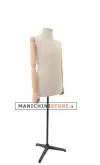 Busto uomo in lino con braccia legno