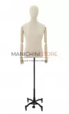 Busto uomo in lino con braccia legno e base worker
