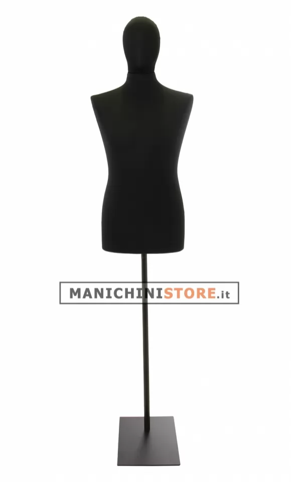 Busto uomo black lycra con testa