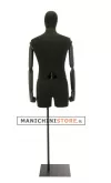 Busto uomo black lycra con braccia legno e mezza gamba
