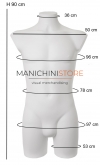 Busto manichino uomo bianco