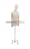 Busto uomo in lino naturale con braccia in legno - 2