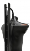 Busto manichino uomo precolorato nero con base a scaletta