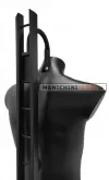 Busto manichino uomo precolorato nero con base a scaletta