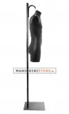 Busto manichino uomo precolorato nero con base a scaletta
