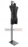 Busto manichino uomo precolorato nero con base a scaletta