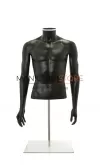 Busto uomo nero con braccia e base da banco