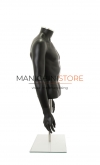 Busto uomo nero con braccia e base da banco