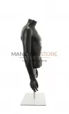 Busto uomo nero con braccia e base da banco