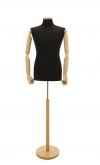 Busto uomo lycra nero con braccia legno