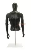 Busto uomo nero con testa, braccia e base da banco