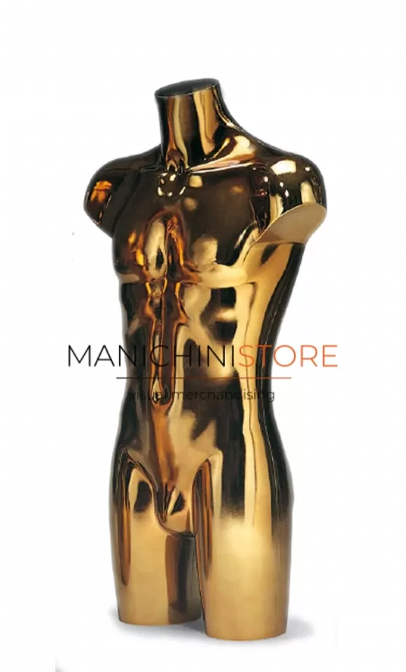 Busto manichino uomo precolorato oro