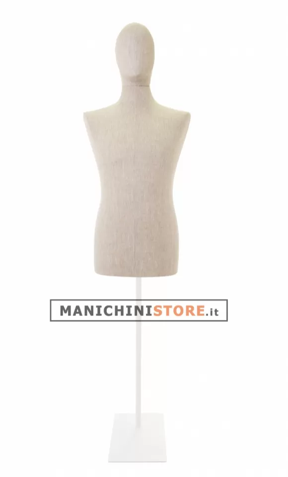 Busto uomo in lino con testa