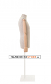 Busto uomo in lino con braccia legno
