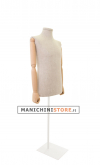 Busto uomo in lino con braccia legno