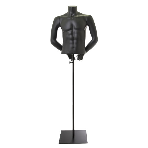 Busto sportivo uomo in plastica nera - ex noleggio