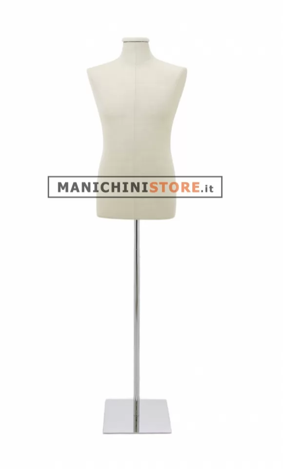 Busto uomo in Lino con base cromata