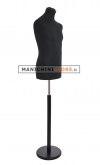Busto uomo total black con base tonda