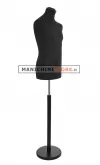 Busto uomo total black con base tonda