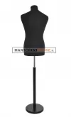 Busto uomo total black con base tonda