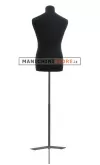 Busto uomo in tessuto Nero con base treppiede grezza
