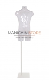 Busto manichino uomo trasparente NEW con base bianca
