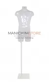 Busto manichino uomo trasparente NEW con base bianca