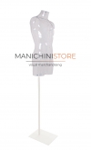 Busto manichino uomo trasparente NEW con base bianca