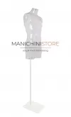 Busto manichino uomo trasparente NEW con base bianca