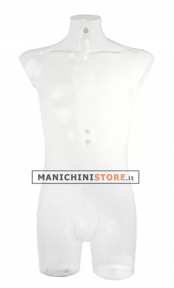 Busto manichino uomo trasparente