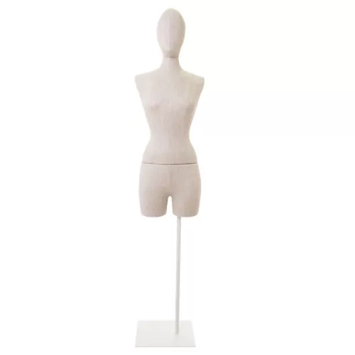 Busto donna in lino con testa e mezza gamba