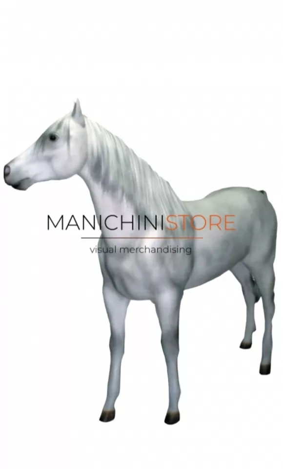 Cavallo in vetroresina per allestimento vetrina con criniera realistica