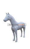 Cavallo in plastica grigio per allestimento vetrina
