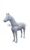 Cavallo in plastica grigio per allestimento vetrina