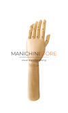 Jointed wooden male hand - high