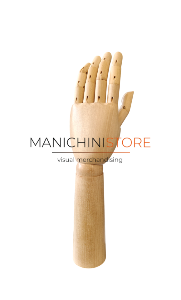 mano destra in legno