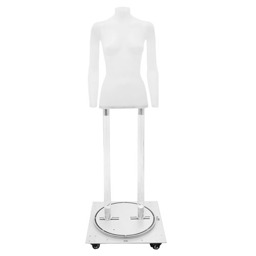 Busto donna/A per foto internet e-commerce opale con base con ruote